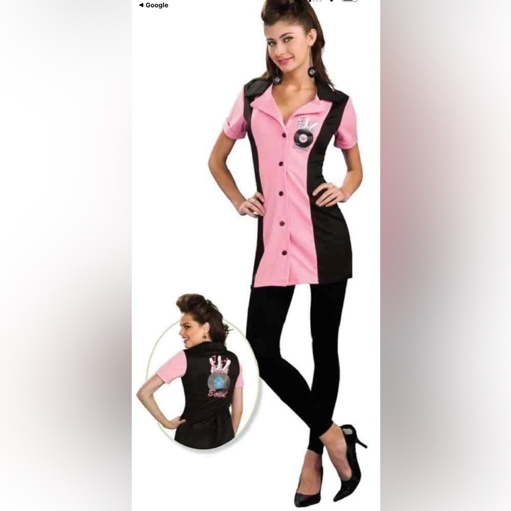 Trixie Bowling Shirt Dress 50's Sock Hop Dress Up Sexy Adult Halloween Costume L